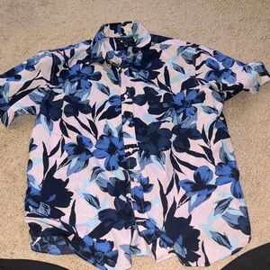 Banana Republic Blue Floral Men's Shirt